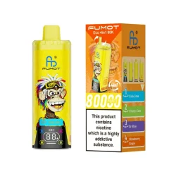 Fumot ECO 4in1 80K Puffs Disposable Vape 10 Cola Lime & Cherry Cola & Dr Blue & Strawberry Grape